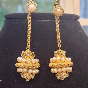 Miriam Haskle rare vintage signed earrings. Beautiful.